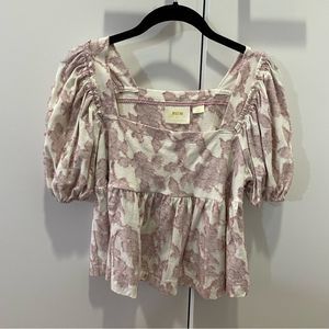 Pink & White XS Anthropologie Blouse - Never Worn
